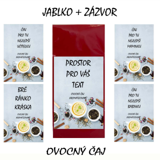 Dárkový čaj - jablko+zázvor- Váš text