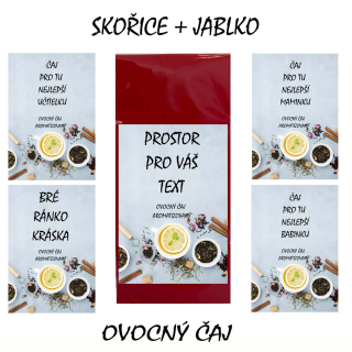 Dárkový čaj - jablko+skořice- Váš text